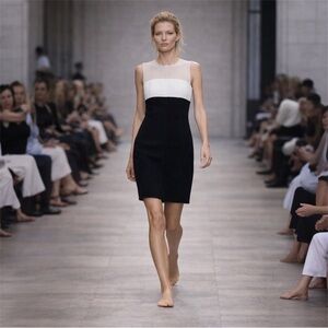 NARCISO RODRIGUEZ Black and White
Silk Mid-length Dress